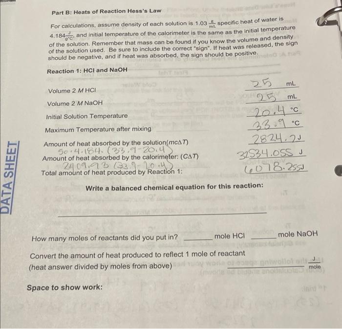 Law heats hess additivity vernier cwv hesss