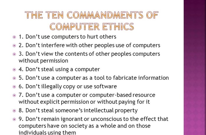 Ethics commandments