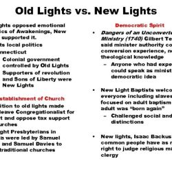 Old lights and new lights apush