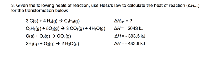 Reaction hess law heats labbook mike