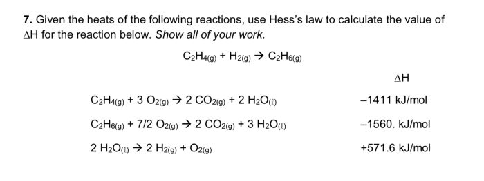 Heats of reaction and hess's law lab