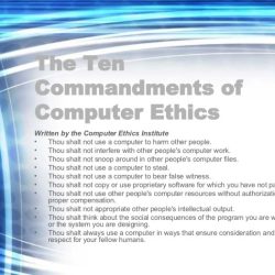 Ten commandments of computer ethics