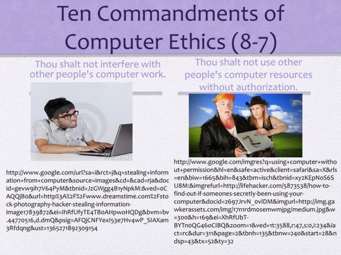 Ten commandments of computer ethics