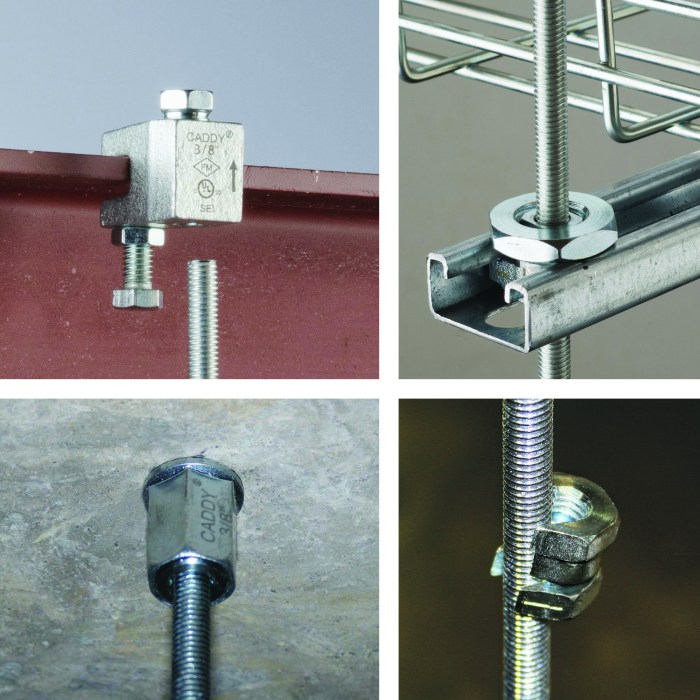 Threaded rod can be attached to steel i-beams with