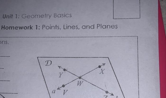 Naming points lines and planes practice answer key