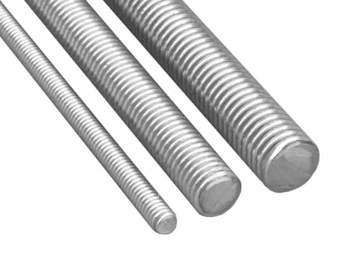 Threaded rod can be attached to steel i-beams with